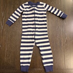 Hanna Andersson 2T Zippy Pajamas Organic Cotton Navy & White‎ Stripes
